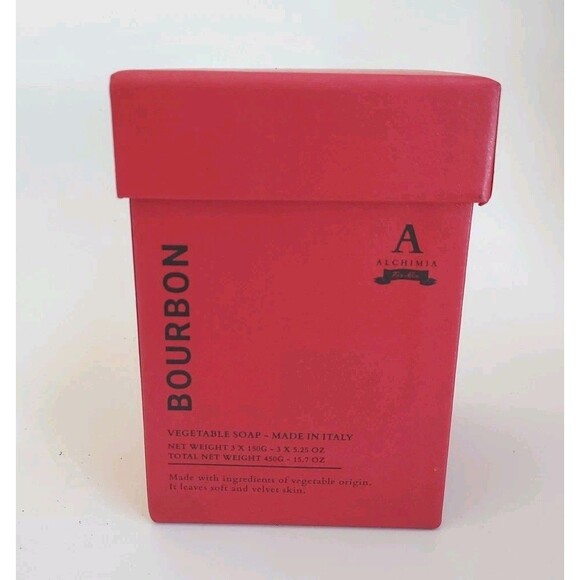 ALCHIMIA BOURBON Vegetable Soap Set of 3 Made in Italy NIB GIFTBOX 150g Each - Picture 1 of 5